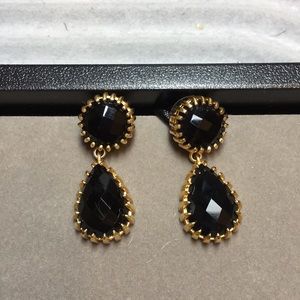 Saachi double drop black onyx earrings